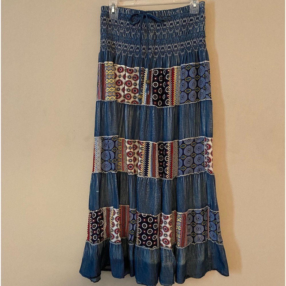 Sacred Threads Boho Hippie Patchwork Ruffle Hem M… - image 1